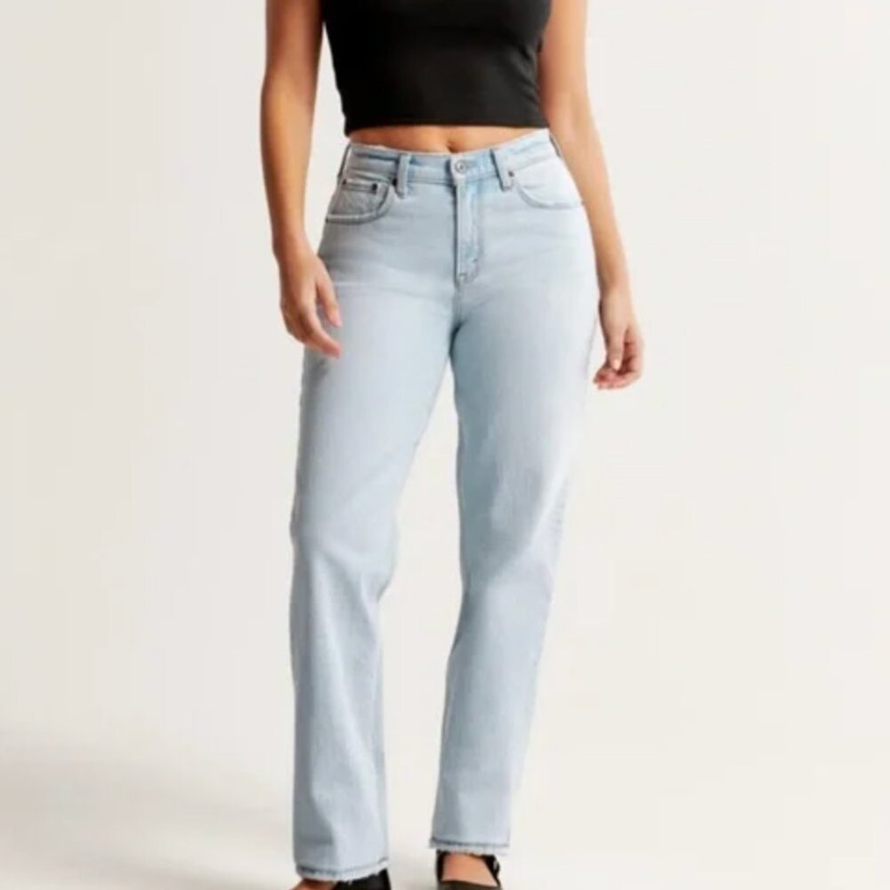 Abercrombie & Fitch The 90s Straight Low Rise Jeans Curve Love Size 27/4S